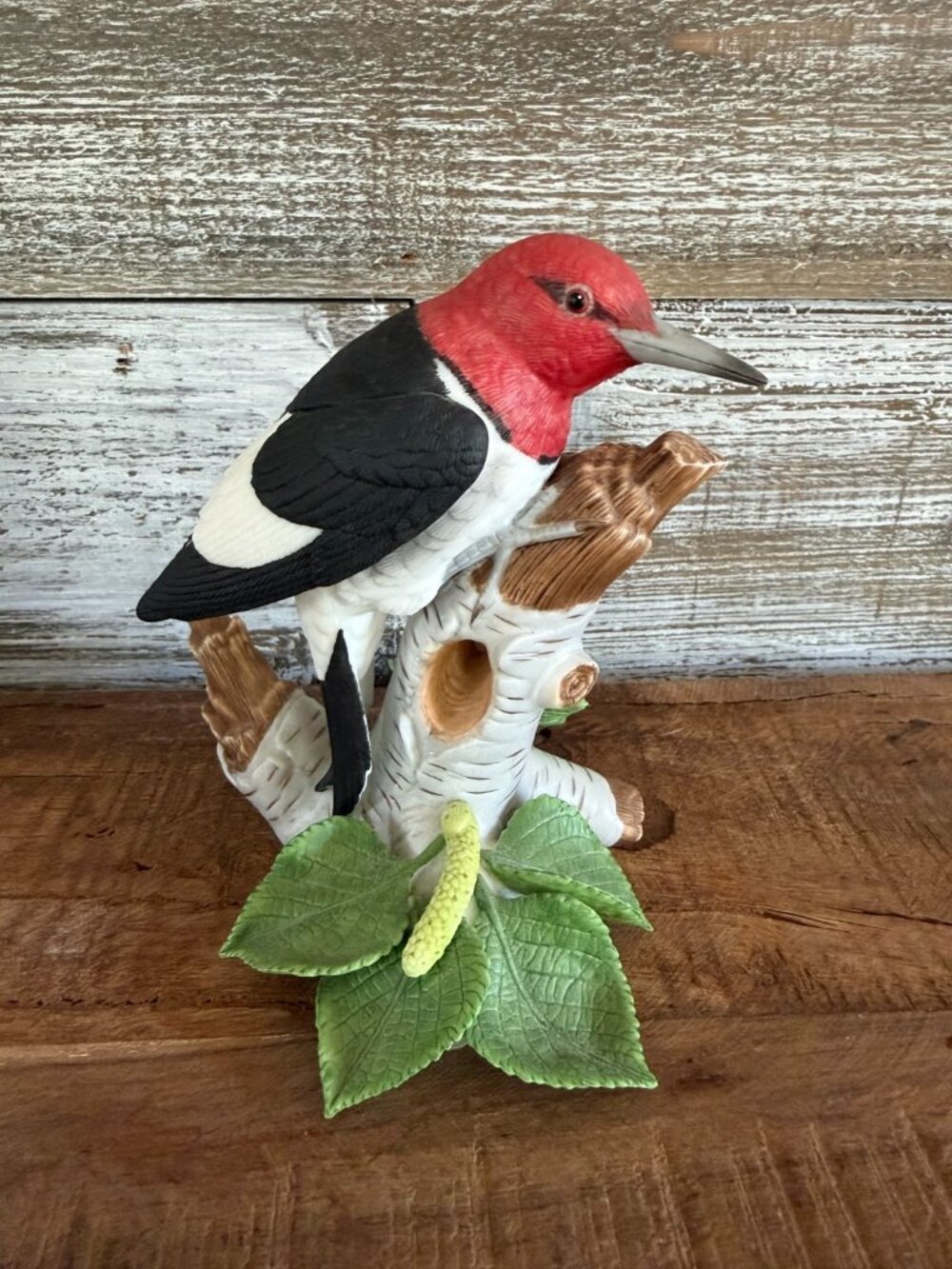 Garden Birds by Lenox Red Headed Woodpecker Figurine 1999 Fine Porcelain Vintage